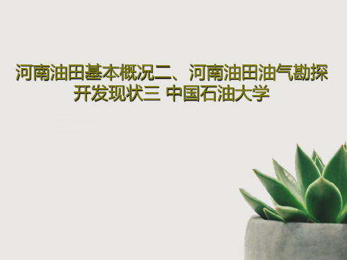 河南油田基本概况二、河南油田油气勘探开发现状三 中国石油大学共44页文档