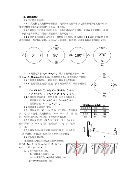 汽轮机的找同心方法