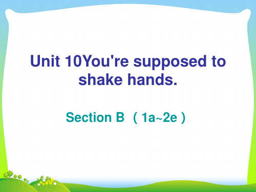 【最新】九年级英语下册人教版课件：Unit 10 Section B (1a~2e).ppt