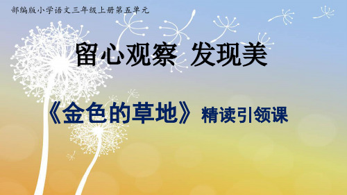 部编小学三年级上册《金色的草地》高艳艳PPT课件 一等奖新名师优质公开课获奖比赛人教版