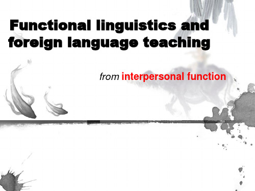 functional linguistics and foreign language teaching