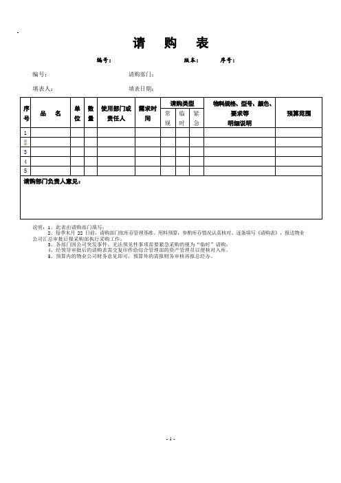 物资请购单