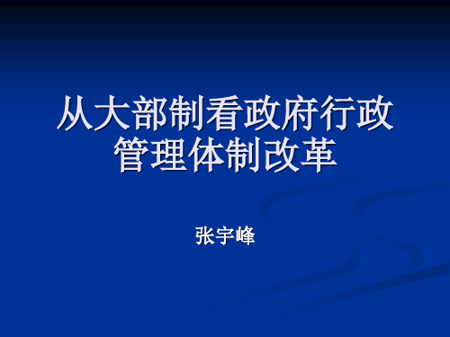 从大部制看政府行政管理体制改革.