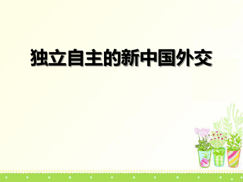 【精品历史课件】65独立自主的新中国外交2