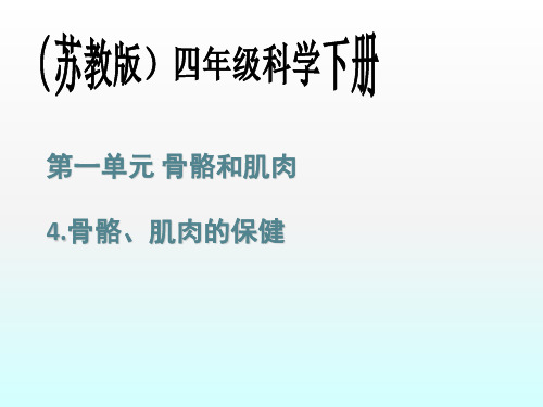 四年级下册科学课件-1.4骨骼 肌肉的保健 苏教版 (共28张PPT)