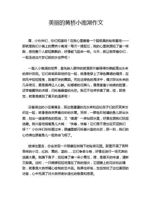 美丽的黄桥小南湖作文