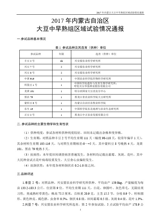 2007年内蒙古自治区大豆早熟组品种-内蒙古种业