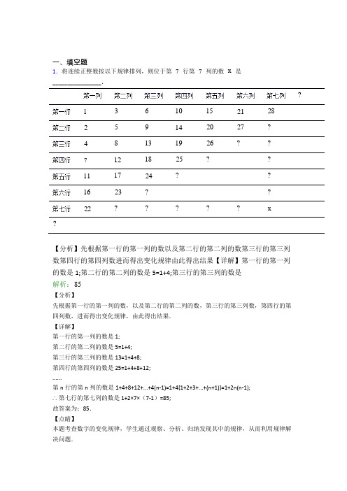 七年级数学上册第二单元《整式加减》-填空题专项知识点复习(专题培优)