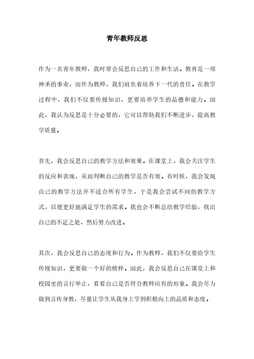 青年教师反思