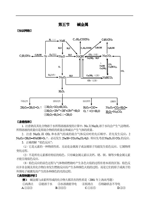 高考化学 碱金属知识精讲