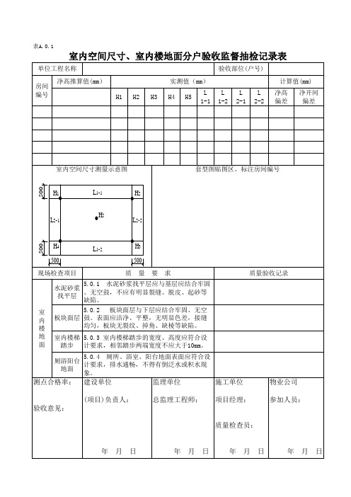 省住宅工程质量分户验收记录表Excel