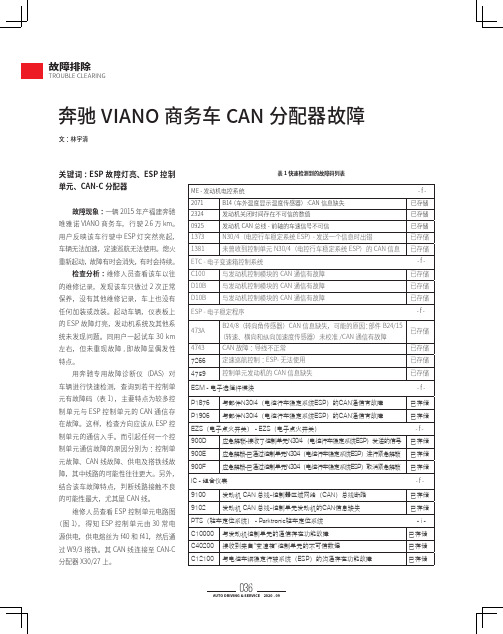 奔驰VIANO 商务车CAN 分配器故障