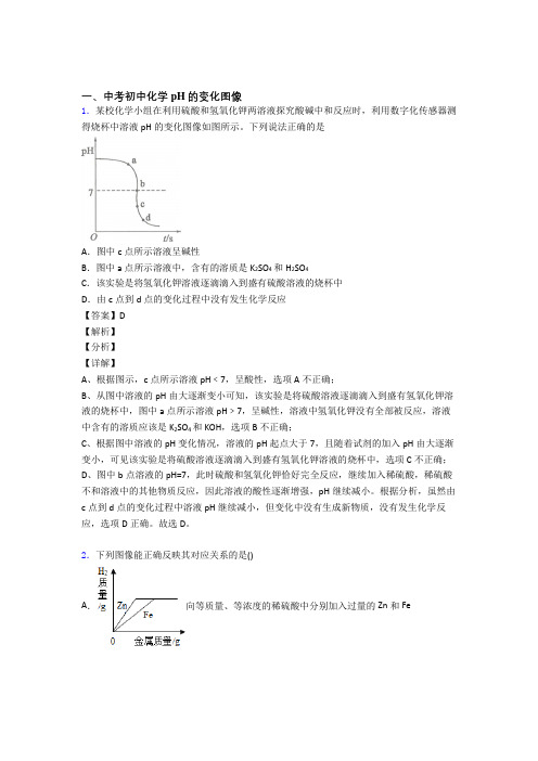 2020-2021备战中考化学培优 易错 难题(含解析)之pH的变化图像含答案