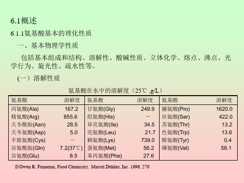 氨基酸基本的理化性质