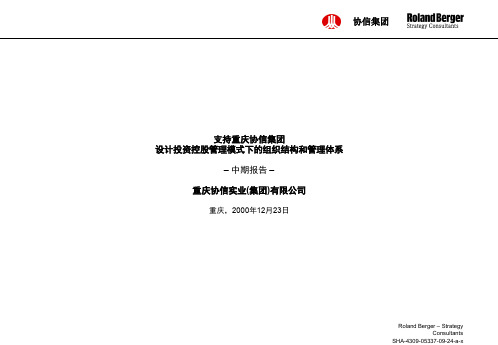 罗兰贝格对某集团设计的组织结构和管理体系分析报告