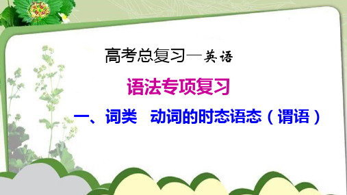 词类 动词的时态语态(谓语) 课件 2022届高考英语语法复习