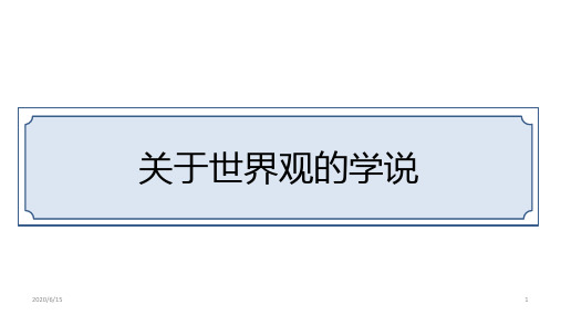 高中政治人教版必修四1.2关于世界观的学说(共20张PPT)