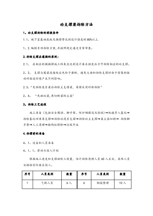 砼支撑拆除方案