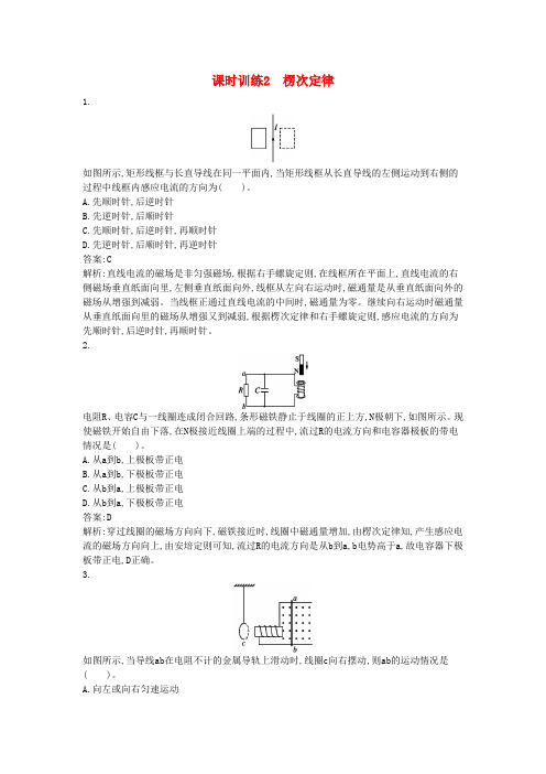 高中物理 课时训练2楞次定律 新人教版选修3-2