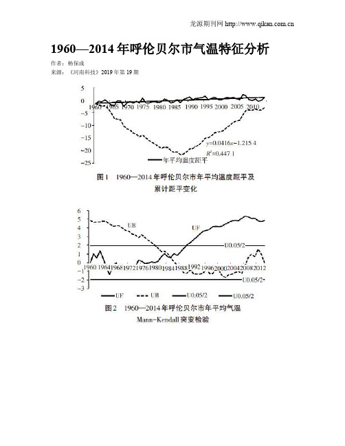 1960—2014年呼伦贝尔市气温特征分析