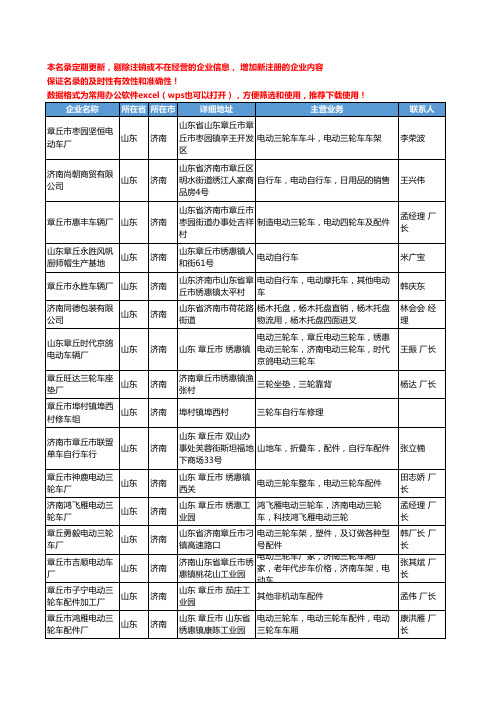 2020新版山东省济南自行车-三轮车工商企业公司名录名单黄页联系方式大全46家