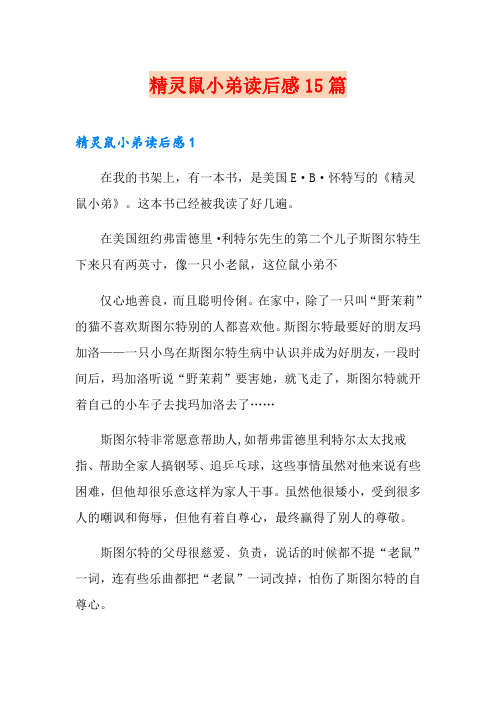 精灵鼠小弟读后感15篇