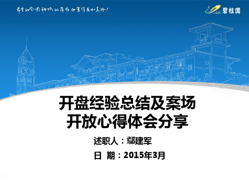 开盘经验总结及案场开放心得体会分享