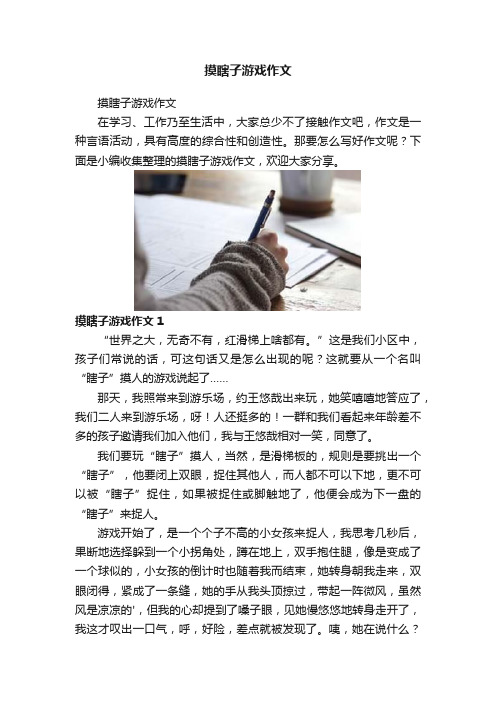 摸瞎子游戏作文