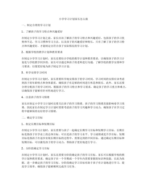 小学学习计划家长怎么做