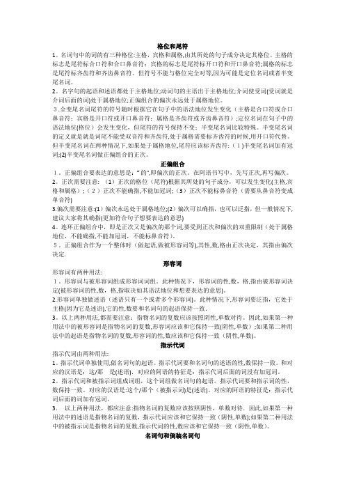 阿语语法总结