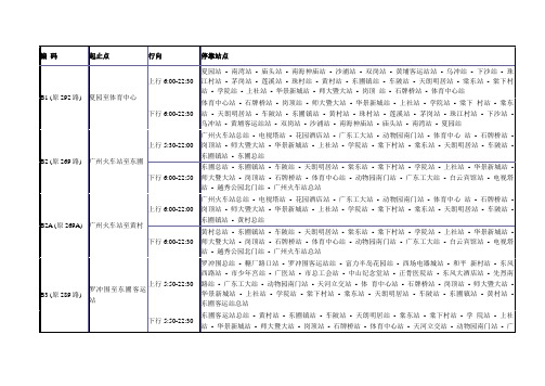 广州BRT公交线路查询一览表及BRT首末班车时间表