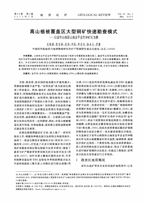 高山植被覆盖区大型铜矿快速勘查模式——以哀牢山南段云南金平金竹冲矿区为例