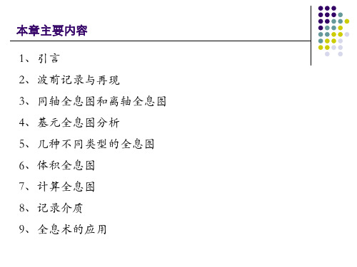 《信息光学》第七章-光学全息解析