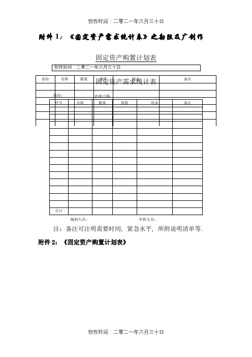 固定资产管理表格汇总