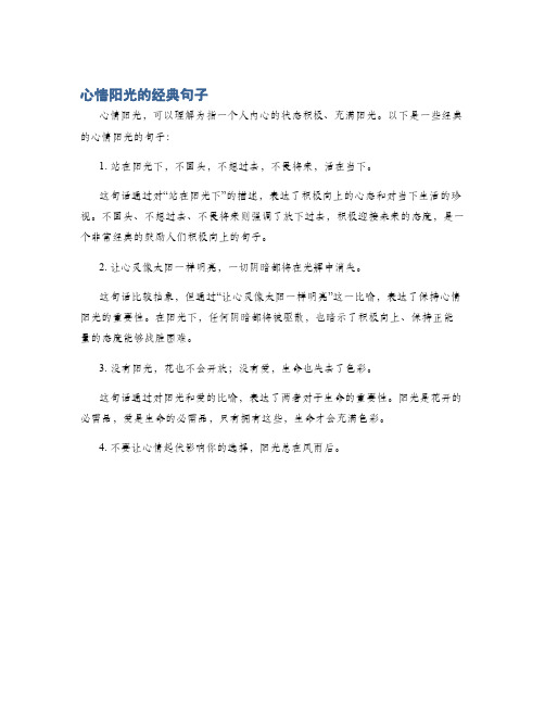 心情阳光的经典句子