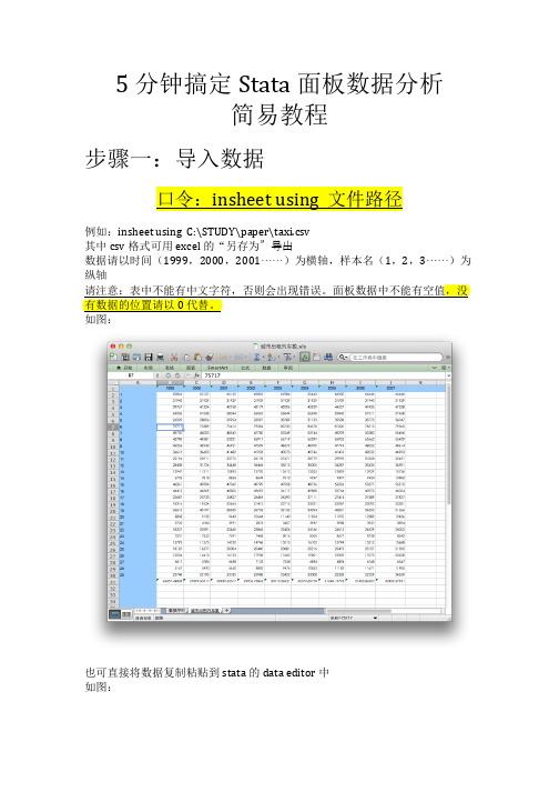 5分钟搞定Stata面板数据分析小教程