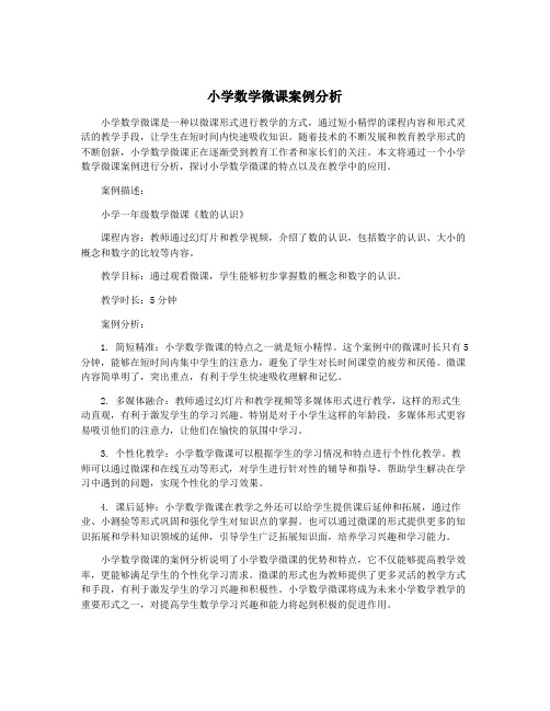 小学数学微课案例分析