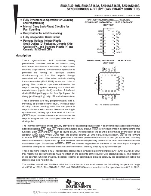 SN74ALS169BDRG4,SN74ALS169BNSRE4,SN74ALS169BNSRG4,SN74ALS169BN,SN74ALS169BNE4, 规格书,Datasheet 资料