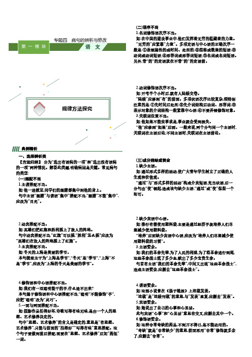 专题4 病句的辨析与修改