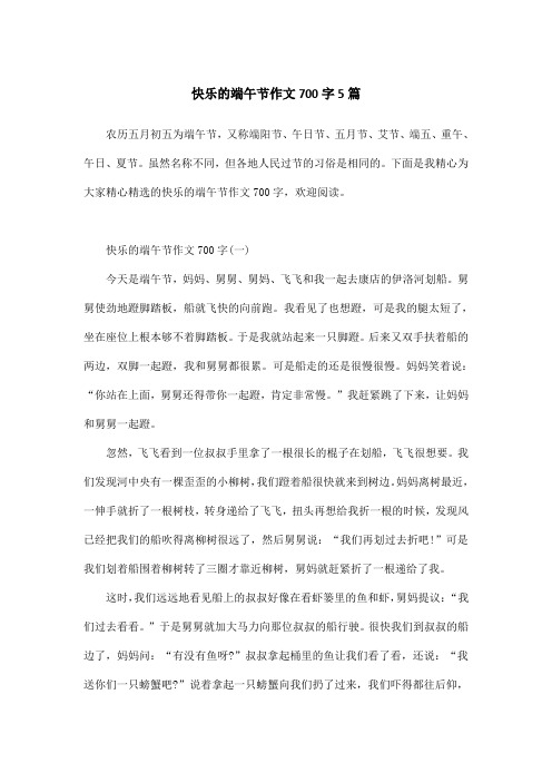 快乐的端午节作文700字5篇