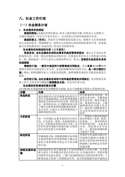 社会工作中级综合能力第八章社会工作行政