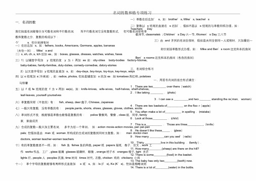 (完整版)7名词的数和格专项练习