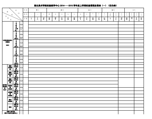 湖北美术学院实验教学中心2014——2015学年度上学期实验