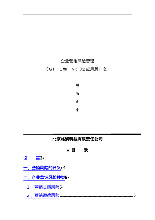 企业营销风险管理解决方案(DOC 17页)