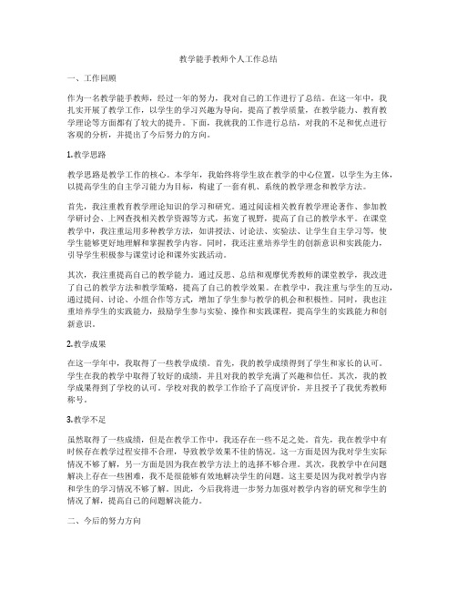 教学能手教师个人工作总结