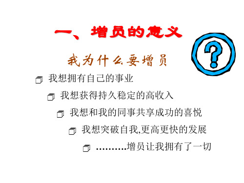 成功增员-保险公司组织发展专题早会分享培训PPT模板课件演示文档幻灯片资料