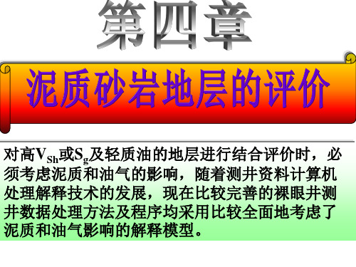 测井解释4-砂泥岩解释1-砂泥岩解释模型