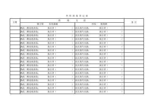 外科消毒登记表