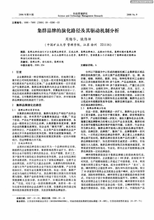 集群品牌的演化路径及其驱动机制分析