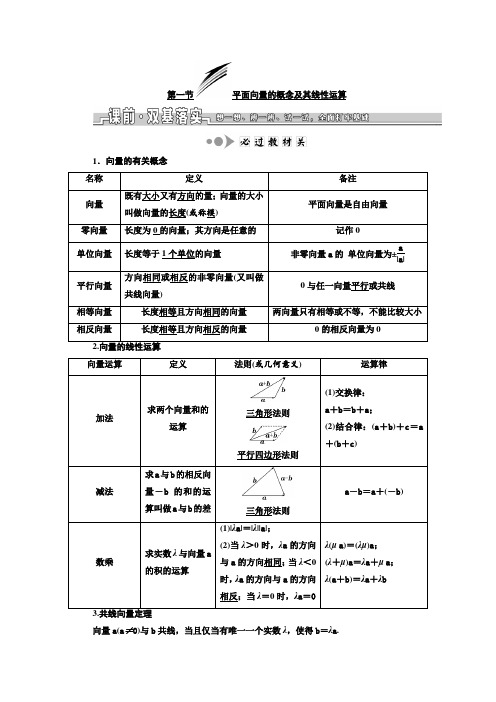 2020届一轮复习浙江专版5.1平面向量的概念及其线性运算学案